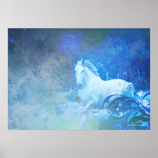  Blue Fantasy Horse Poster (Voorkant)