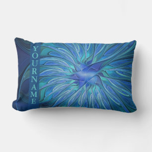 Blue Fantasy Pattern, Abstracte Art Name Kussen