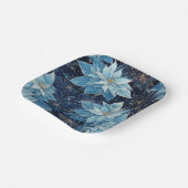 Blue Fantasy Poinsettia Papieren Bordje (Gebogen)