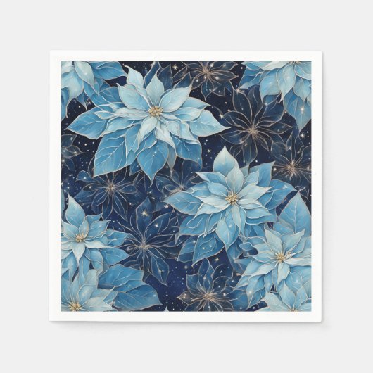 Blue Fantasy Poinsettia Servet (Voorkant)