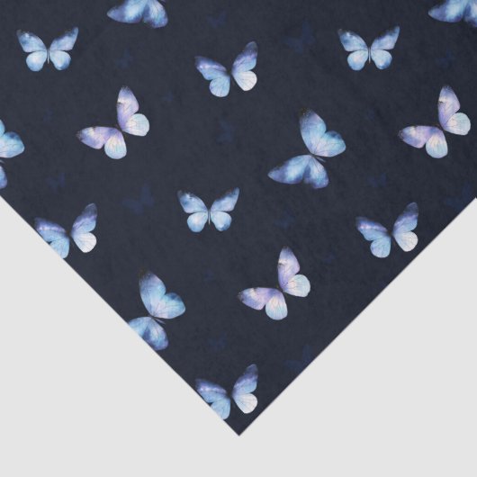 Blue Fantasy sterrenstelsel vlinders Tissuepapier (Detail)