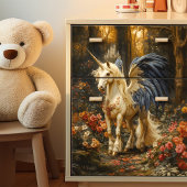 Blue Fantasy Unicorn Woodland Decoupage Tissuepapier