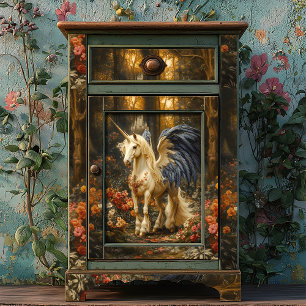 Blue Fantasy Unicorn Woodland Decoupage Tissuepapier