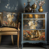 Blue Fantasy Unicorn Woodland Decoupage Tissuepapier