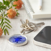 Blue Fantasy Urban Unicorn Sleutelhanger (Zijkant)