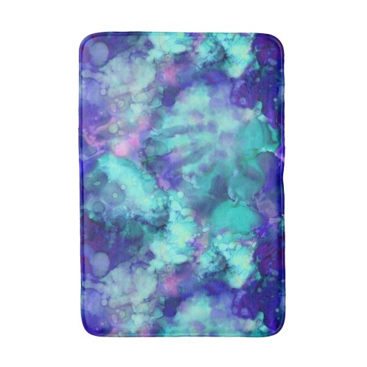 Blue Fantasy waterverven : Badmat (Voorkant Verticaal)