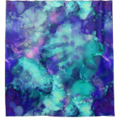 Blue Fantasy waterverven : Douchegordijn (Voorkant)