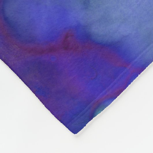 Blue Fantasy waterverven : Fleece Deken (Hoek)