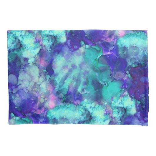 Blue Fantasy waterverven : Kussensloop (Voorkant-Links)