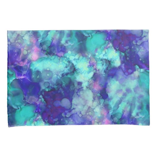 Blue Fantasy waterverven : Kussensloop (Voorkant-Rechts)