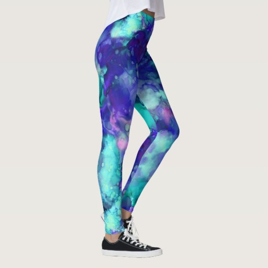 Blue Fantasy waterverven : Leggings (Rechts)