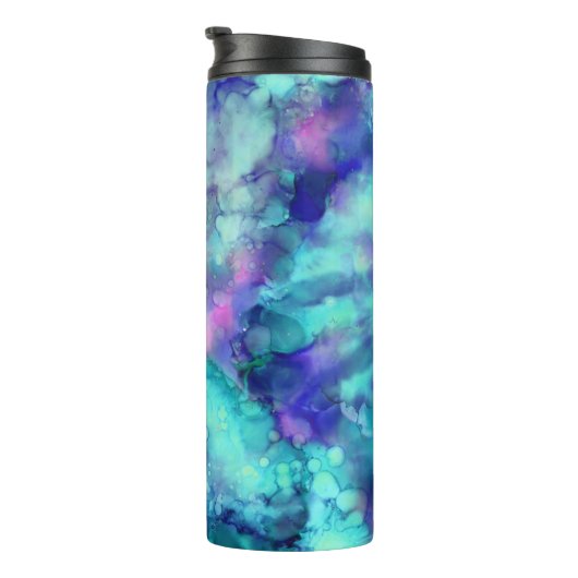 Blue Fantasy waterverven : Thermosbeker (Geroteerd rechts)