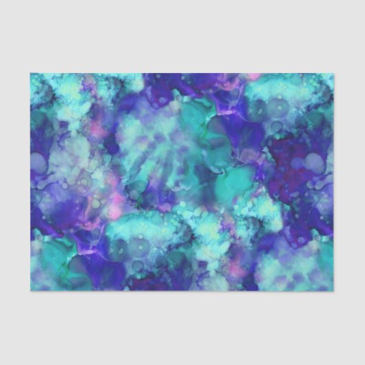 Blue Fantasy waterverven : Tissuepapier (Voorkant)