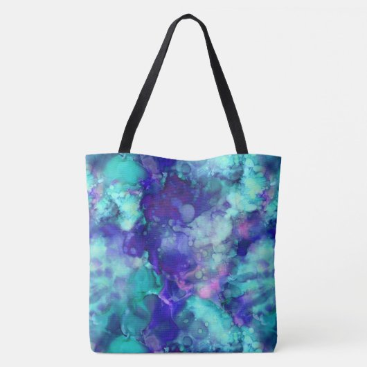 Blue Fantasy waterverven : Tote Bag (Achterkant)