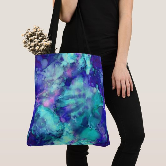 Blue Fantasy waterverven : Tote Bag (Dichtbij)