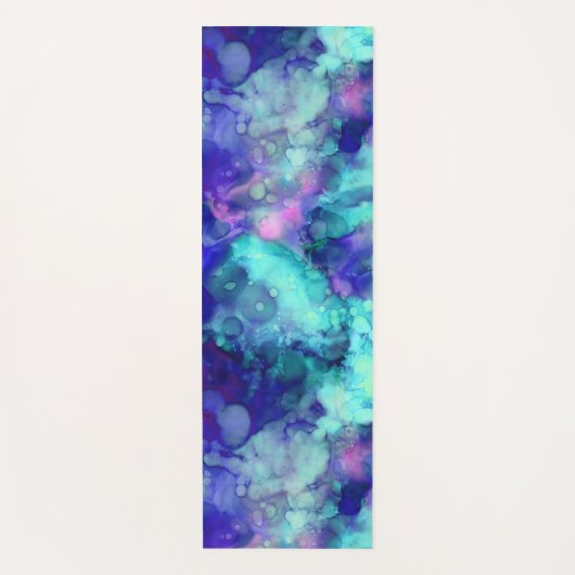 Blue Fantasy waterverven : Yogamat (Voorkant)