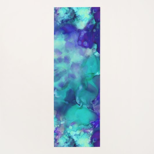 Blue Fantasy waterverven : Yogamat (Achterkant)