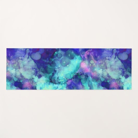 Blue Fantasy waterverven : Yogamat (Voorkant (horizontaal))