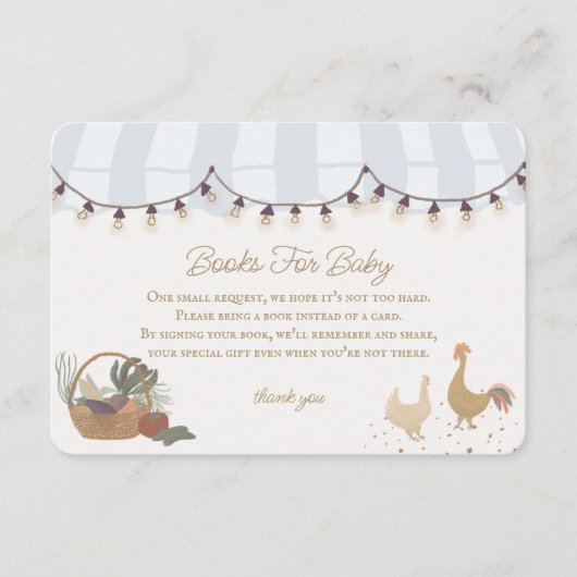 Blue Farmers Market Boerderij Boeken voor Baby Ins Informatiekaartje (Voorkant)