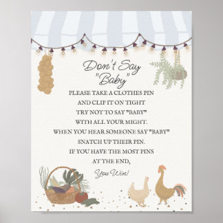 Blue Farmers Market Boerderij Fresh Dont Say Baby Poster