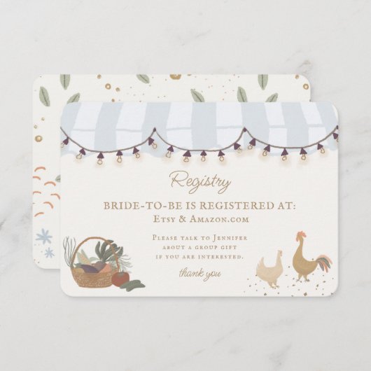 Blue Farmers Market Boerderij Fresh Registry Invoe Informatiekaartje (Voorkant / Achterkant)