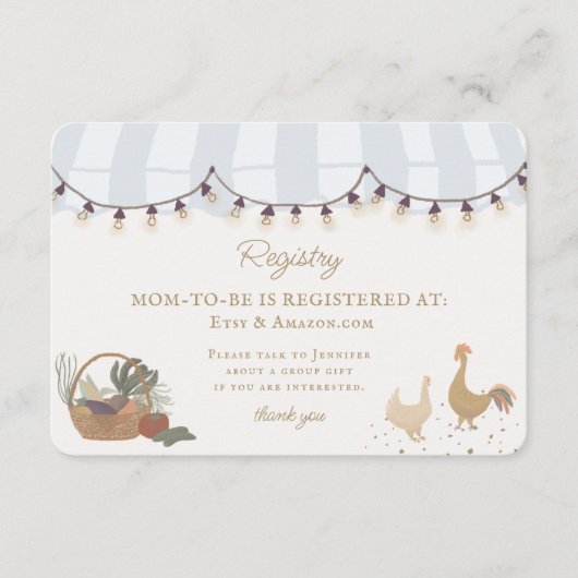 Blue Farmers Market Boerderij Fresh Registry Invoe Informatiekaartje (Voorkant)