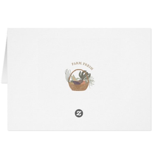 Blue Farmers Market Boerderij Fresh Thank You Card (Achterkant Horizontaal)