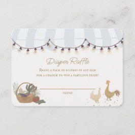 Blue Farmers Market Boerderij Luier Raffle Insert Informatiekaartje