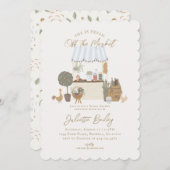 Blue Farmers Market Boerderij Uitnodiging voor bru (Voorkant / Achterkant)