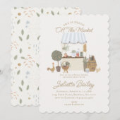 Blue Farmers Market Boerderij Uitnodiging voor bru (Voorkant / Achterkant)