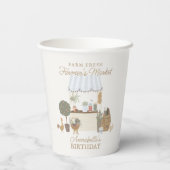 Blue Farmers Market Boerderij Verjaardag Papieren Bekers (Achterkant)