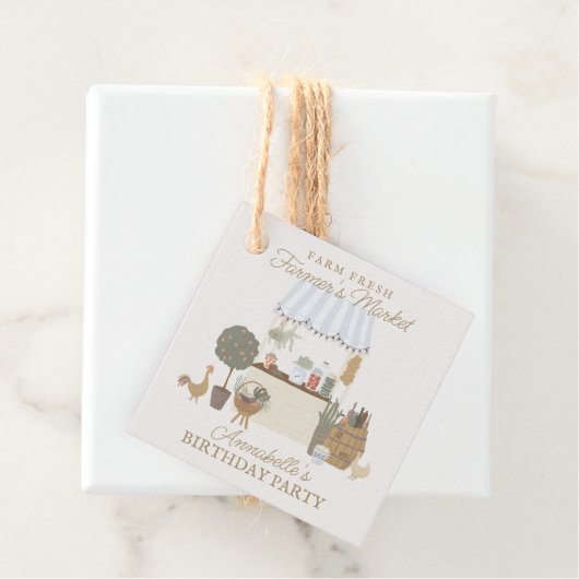 Blue Farmers Market Boerderij Verjaardagsfeest Bedankjes Labels (In situ)