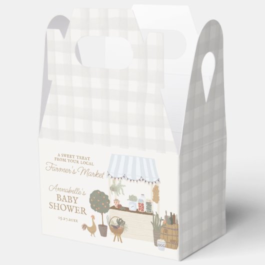 Blue Farmers Market Boerderij Verse Baby shower Bedankdoosjes (Open)