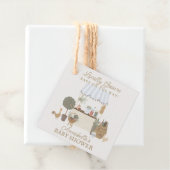 Blue Farmers Market Boerderij Verse Baby shower Bedankjes Labels (In situ)