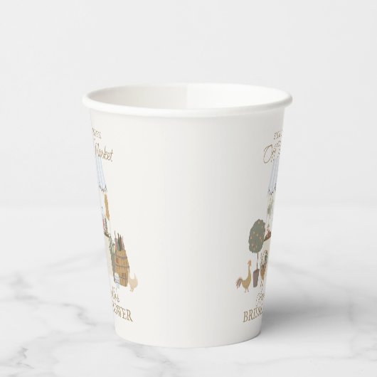 Blue Farmers Market Boerderij Verse Vrijgezellenfe Papieren Bekers (Links)