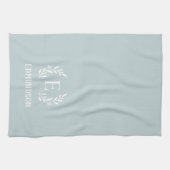 Blue Farmhouse Branch Monogram | Bewerkbare kleure Theedoek (Horizontaal)