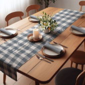 Blue Farmhouse Buffalo Plaid Korte Tafelloper