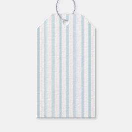 Blue Farmhouse Rustic Ticking Stripe Cadeaulabel