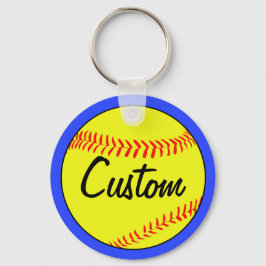 Blue Fastpitch Softball Team, Player, Coach Custom Sleutelhanger