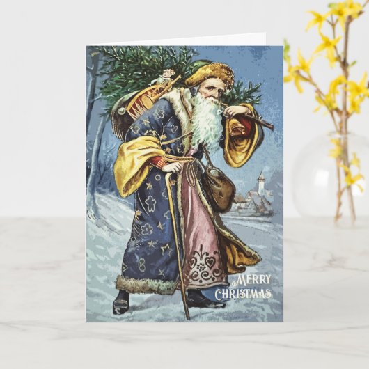  Blue Father Kerstboom en Speelgoed Kaart (Gele Bloem)