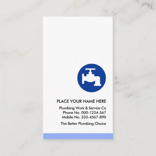 Blue Faucet Jouw naam Waterflow Visitekaartje (Achterkant)