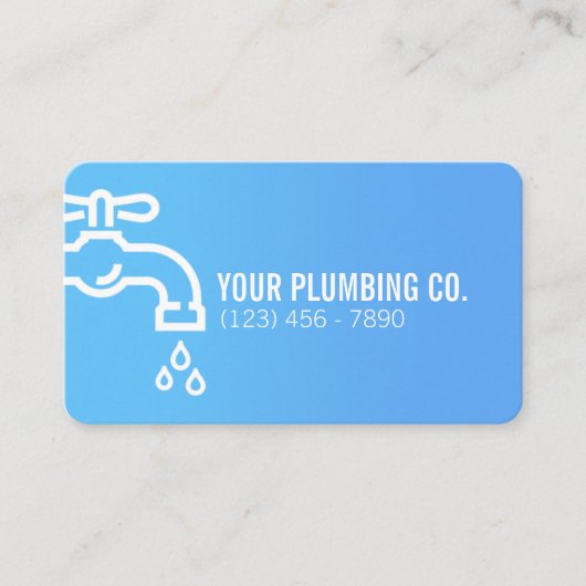 Blue Faucet Plumber Visitekaartjes (Voorkant)