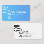 Blue Faucet Plumber Visitekaartjes (Voorkant / Achterkant)