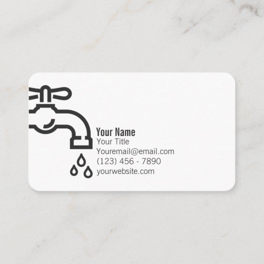 Blue Faucet Plumber Visitekaartjes (Achterkant)