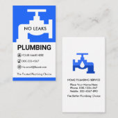 Blue Faucet Plumbing Motif Visitekaartje (Voorkant / Achterkant)