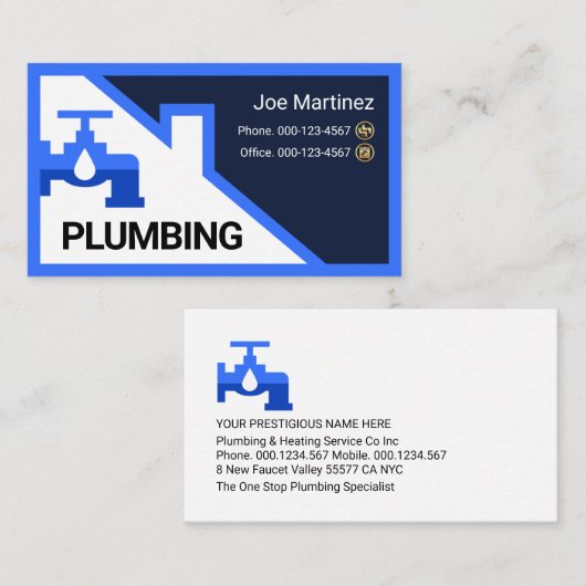 Blue Faucet Rooftop Building Frame Visitekaartje (Voorkant / Achterkant)