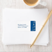 Blue Faux Diamond Heart Swirl Adresetiketten Etiket (Insitu)