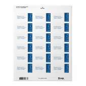 Blue Faux Diamond Heart Swirl Adresetiketten Etiket (Full Sheet)