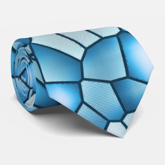 Blue Faux Glas in lood Pattern Mannen Stropdas (Opgerold)