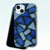 Blue Faux Glass Mosaic iPhone 15 Case